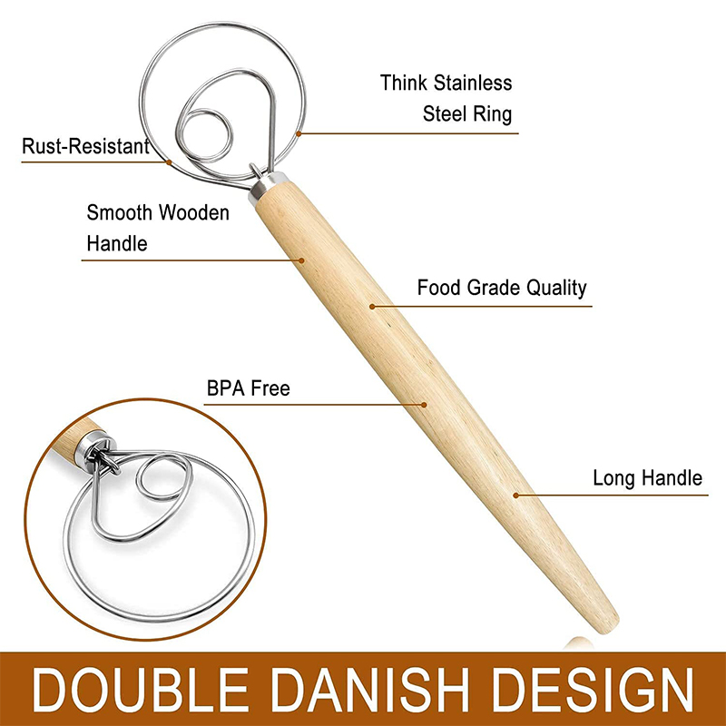 Large Hand Danish Dough Whisk  - Immersion Hand Blender Set 评论和价格