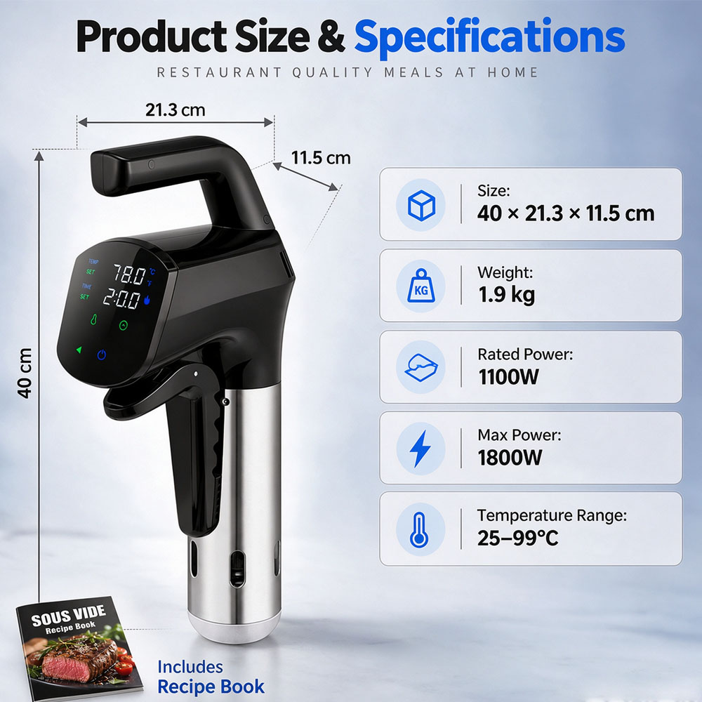 WiFi Sous Vide Cooker 1800W Im - Digital Sous Vide Precision Cooker 评论和价格